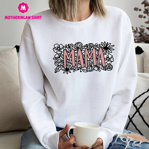 Mama Sweatshirt, Mama Crewneck Wildflowers Mama, Mothers Day Gift for New Mom Gift, Baby Shower Gift, Pregnancy Gift, Mom Est 2023 Retro