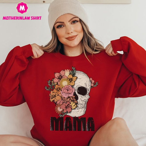 Mama Sweatshirt, Mom Sweatshirt, Mama Crewneck, Boho Mama, Mom Skull Sweater, Momma Sweatshirt, Birthday Gifts For Mom, Mother’s Day Gift,