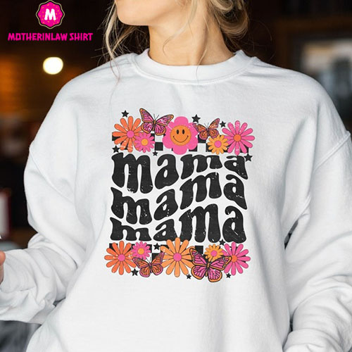 Mama Sweatshirt, Retro Floral Mama Sweatshirt, Mom Hoodie, For Mom, for Mother’s Day, Mama Life Hoodie, Mother’s Day Gift, Mama For Gift