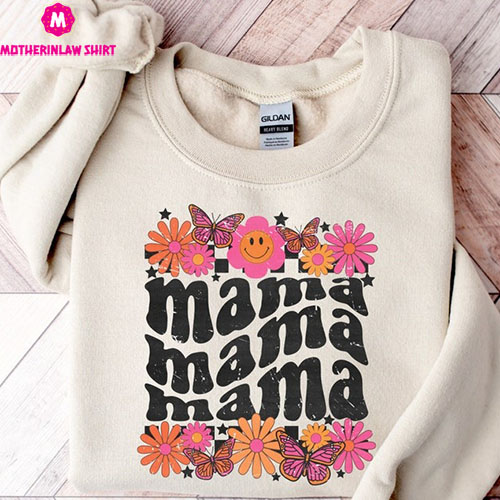 Mama Sweatshirt, Retro Floral Mama Sweatshirt, Mom Hoodie, For Mom, for Mother’s Day, Mama Life Hoodie, Mother’s Day Gift, Mama For Gift