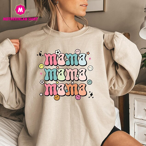 Mama Sweatshirt, Retro Mama Sweatshirt, Mama Hippie Sweatshirt, Mom Mother’s Day Gift, New Mama Gift, Cute Mommy Sweatshirt