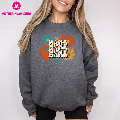 Mama Sweatshirt, Retro Mama Sweatshirt, shirt Mothers Day, Gift Mom Sweater, Oversized Mom Gift Sweatshirt, Floral Sweater Vintage Style Mama