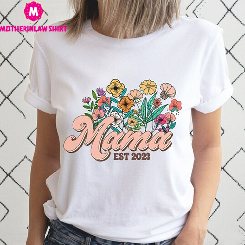 Mama TShirt For Mom To Be, Retro Mama Tee Shirt, First Mothers Day Gift For New Mom, Retro Flower T Shirt, Birthday Gift For Expecting Mom