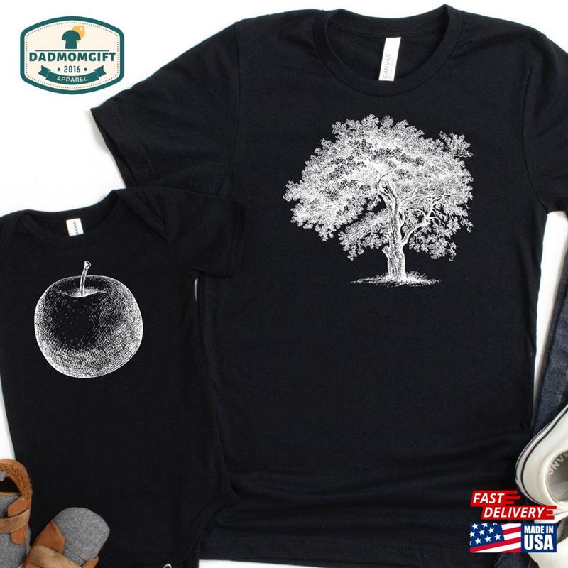 Matching Family Eco Friendly Gift T-Shirt Apple Never Falls Far Tree Print Classic Hoodie