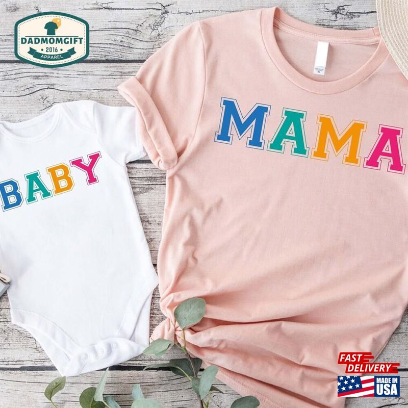 Matching Family Shirts Mama Dada Mini Baby New Dad Gift Unisex Classic