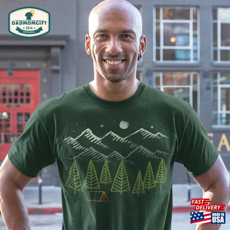 Men’s Camping T-Shirt Hipster Shirt Camp Shirts Tent Forest Nature T-Shirts Classic Unisex