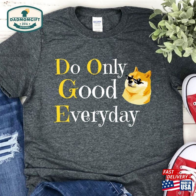 Mens Crypto Shirt Dogecoin Shiba Inu Dog Coin Classic T-Shirt