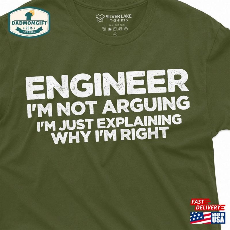 Men’s Engineer T-Shirt Funny Gifts Tee Shirt Engineering Student Gift Unisex