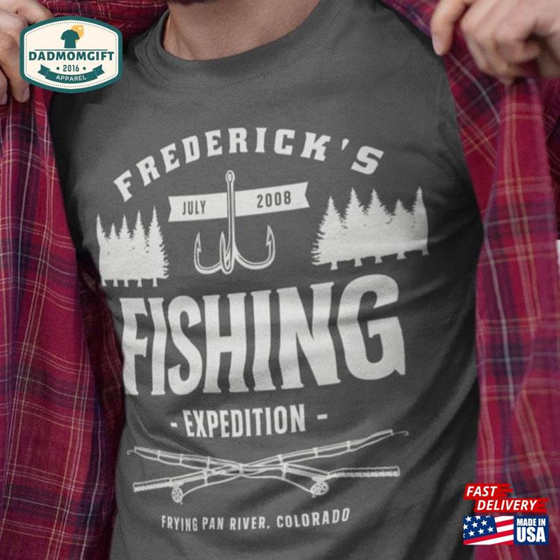 Men’s Fishing T-Shirt Fisherman Trip Expedition Tee Shirt Custom Shirts Personalized Fish Vacation Father Hoodie Classic