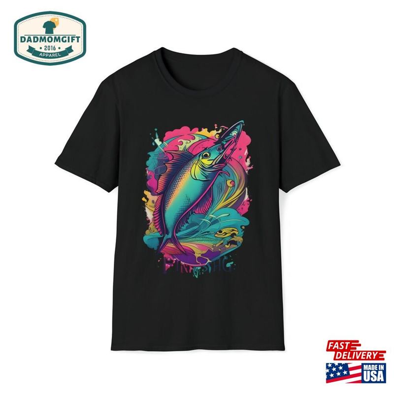 Mens Fishing T-Shirt Graphic Tee Fisherman Gifts Classic Unisex