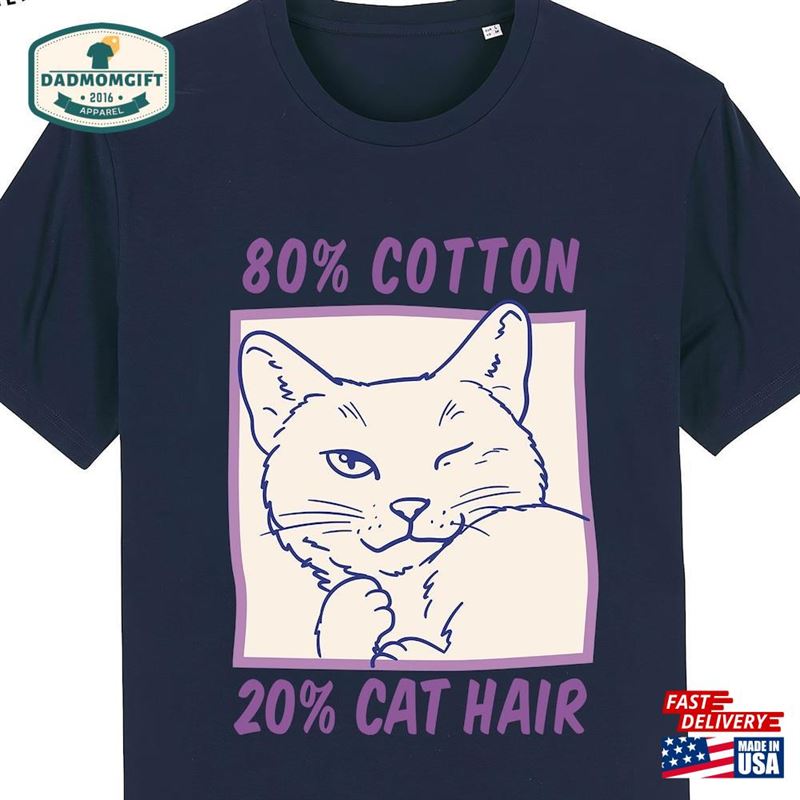 Mens Funny Cat T-Shirt 80% Cotton 20 Hair Classic