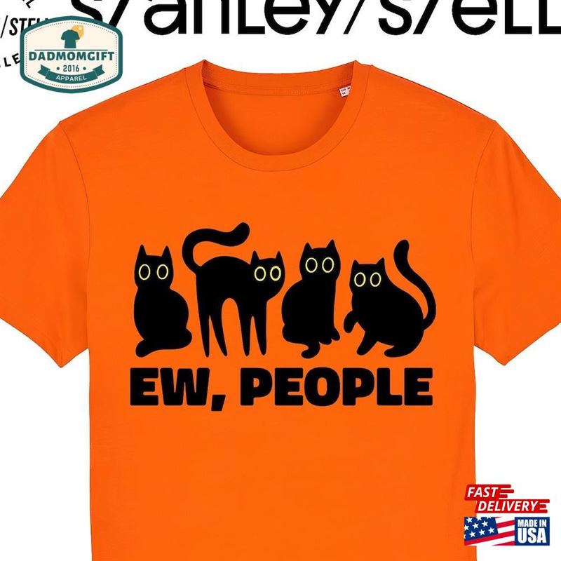 Mens Funny Cat T-Shirt Ew People Humour Classic Sweatshirt