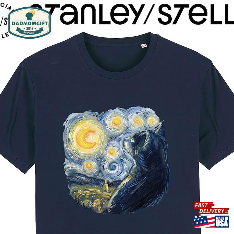 Mens Funny Cat T-Shirt Van Gogh Sweatshirt Unisex