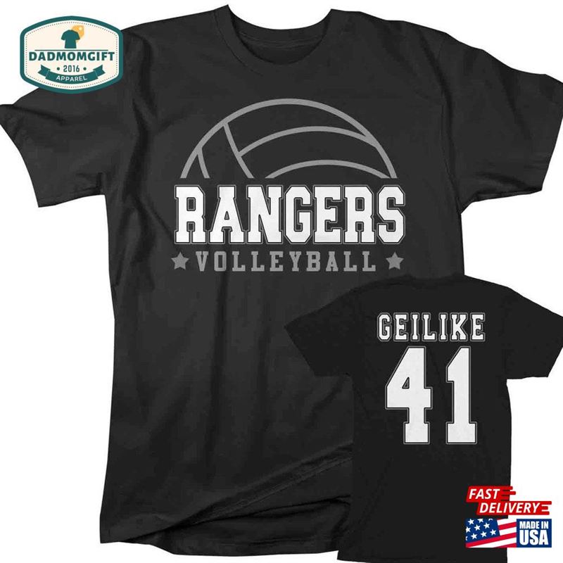 Men’s Personalized Volleyball T-Shirt Custom Dad Shirt Volley Rear Printed Shirts Unisex Hoodie