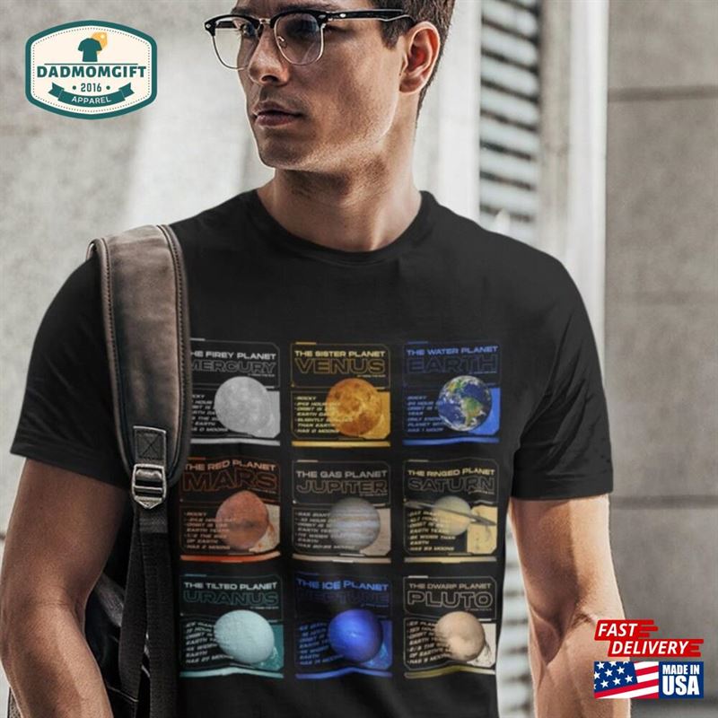 Men’s Planets T-Shirt Space Shirts Hipster Solar System Astronomy Stars Milky Way Gift Galaxy Saturn For Him Graphic Tee Man Unisex Hoodie