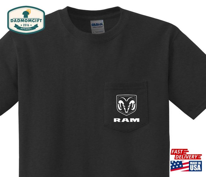 Mens Pocket Tee Shirt Dodge Ram T-Shirt Hoodie