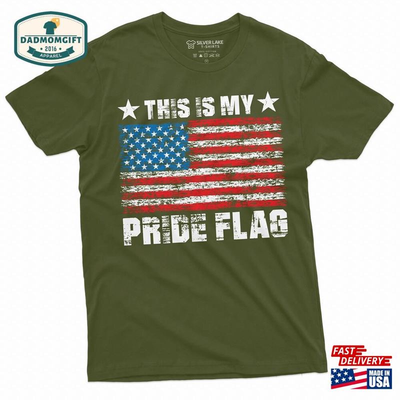 Men’s This Is My Pride Flag T-Shirt Patriotic Usa American 4Th Of July Independence Day Father Classic Hoodie