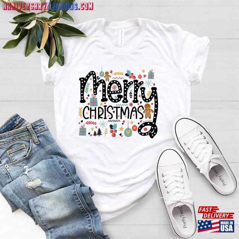 Merry Christmas Doodles Shirt Gingerbread Sweatshirt Unisex – Bipubunny Store