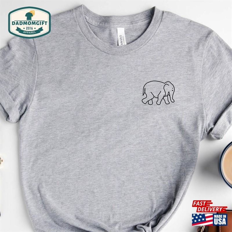 Minimal Elephant Shirt Pocket T-Shirt Animal Sweatshirt