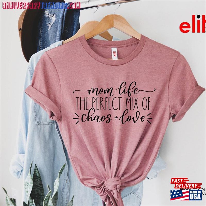 Mom Life The Perfect Mix Of Chaos And Love T-Shirt Womens Hoodie – Bipubunny Store