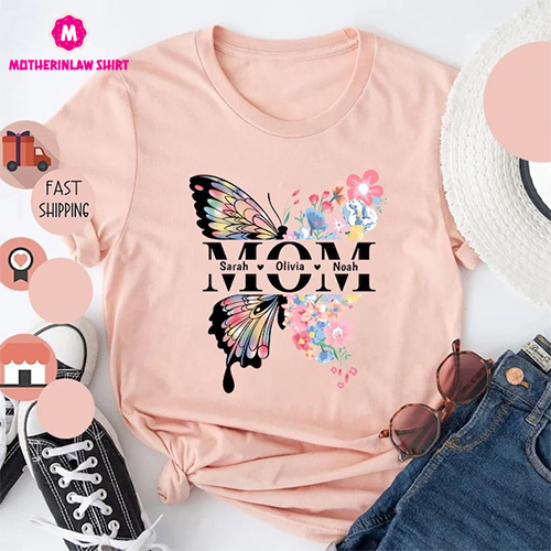 Mom Shirt, Personalized Mama Shirt, Custom Mom Shirt, Kids Names Mom Shirt, Shirt For Mom, Mom Shirt with Kids Names, Mother’s Day Shirt