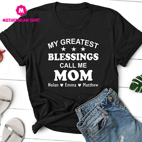 Mom Shirt with Kids Names, Personalized Mom Gift with Kids Names, Mom Mothers Day Gift, Mom Shirt, Mom Gift, Mom T-shirt, Christmas Gift Mom