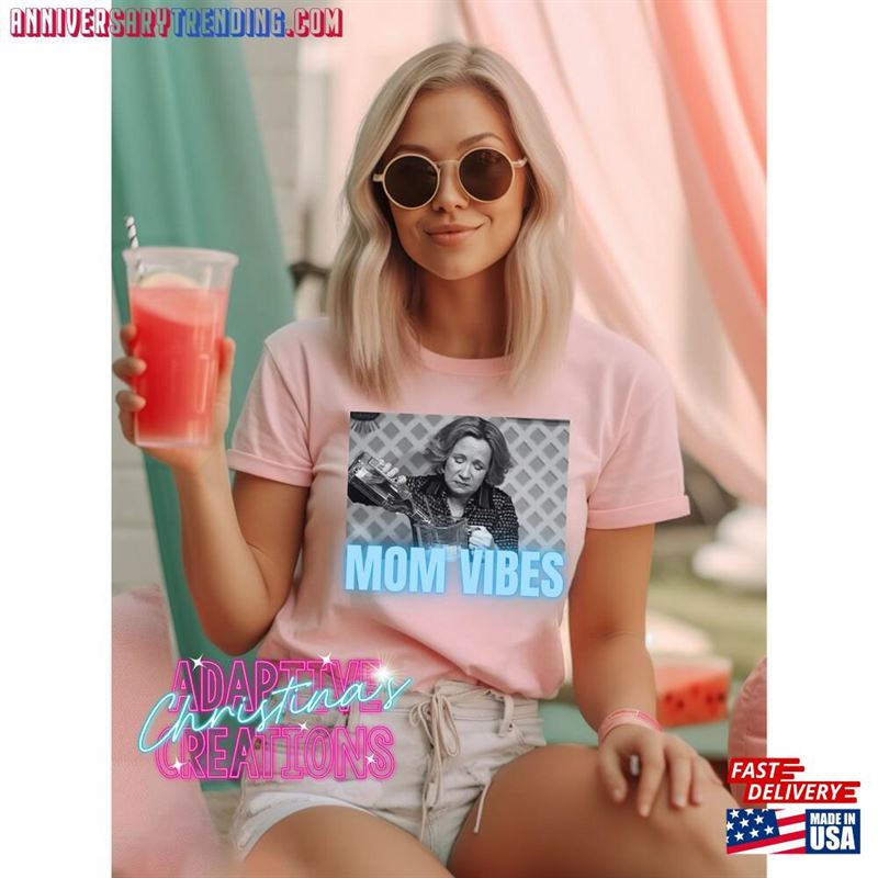 Mom Vibes Kitty Neon Blue Funny Trending Mama Png Download Graphic Tee Unisex Sweatshirt – Bipubunny Store