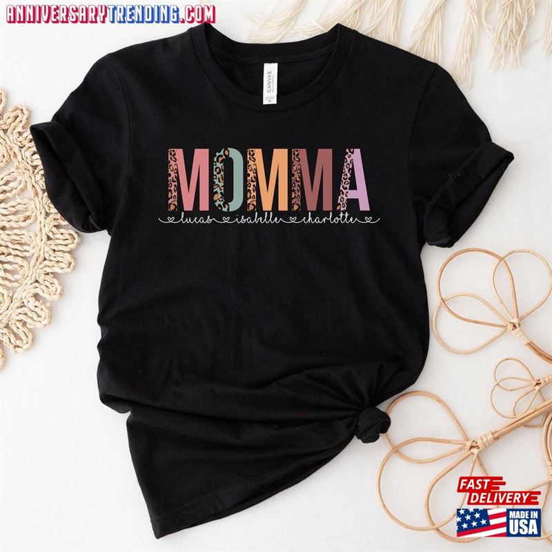 Momma Shirt Custom Mothers Day Gift T-Shirt With Kids Names Mother Birthday Classic – Bipubunny Store