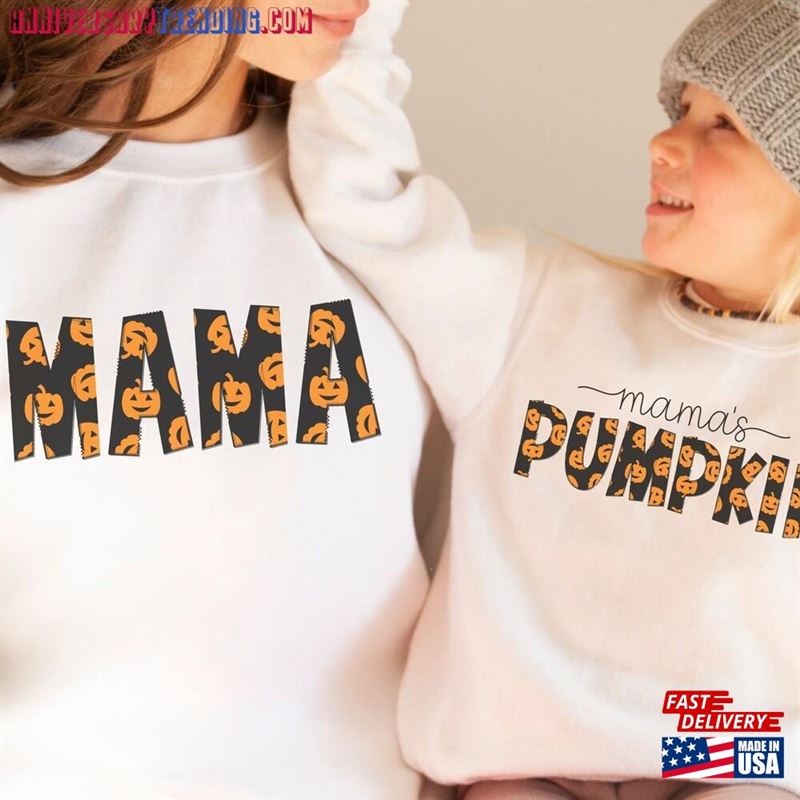 Mommy And Me Halloween Shirt Matching Mama Shirts Fall Family Hoodie Unisex – Bipubunny Store