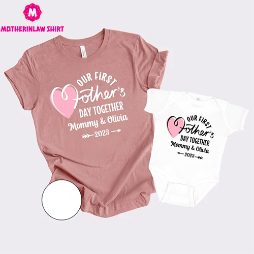 Mommy and me outfits Our First Mother’s day Matching shirts, Mommy and me shirts, Mothers Day gift idea, Personalized mom daughter son 457 – MotherInLaw Shirt