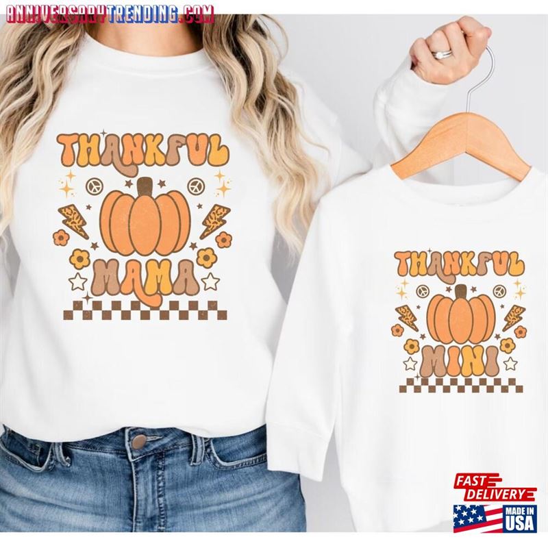 Mommy And Me Thanksgiving Shirt Sweatshirt Unisex – Bipubunny Store