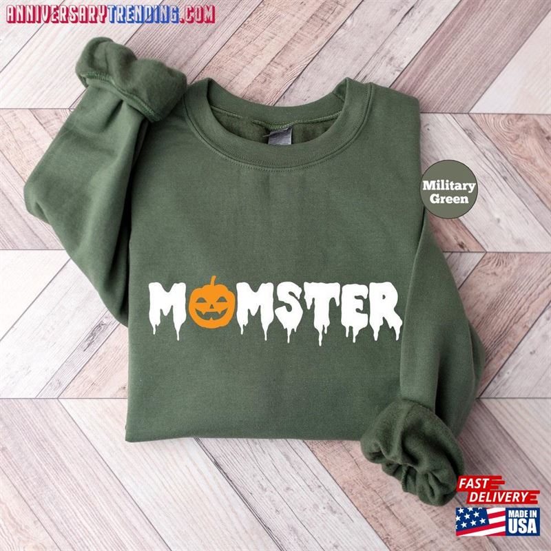 Momster Sweatshirt Women Halloween Shirt Mama T-Shirt Unisex – Bipubunny Store