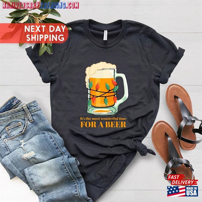 Most Wonderful Time For A Beer Men’s Shirt Christmas Sweatshirt Hoodie – Bipubunny Store