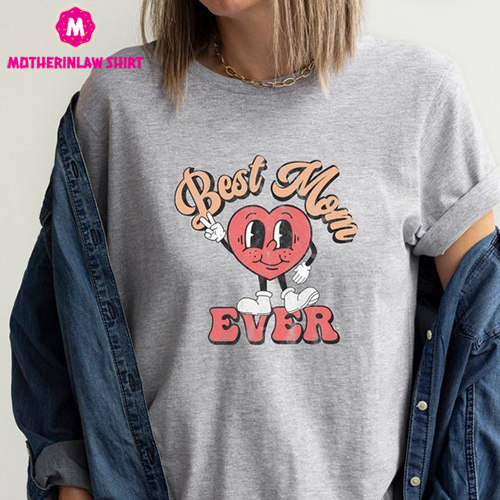 Mothers Day Gift, Best Mom Ever Heart, Retro Mom Life, New Mom Motherhood, Cute Aesthetic Shirt