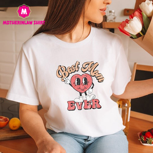 Mothers Day Gift, Best Mom Ever Heart, Retro Mom Life, New Mom Motherhood, Cute Aesthetic Shirt