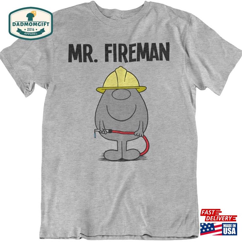 Mr Fireman Mens Firefighter Organic Cotton T-Shirt Sustainable Gift For Him Hoodie Sweatshirt