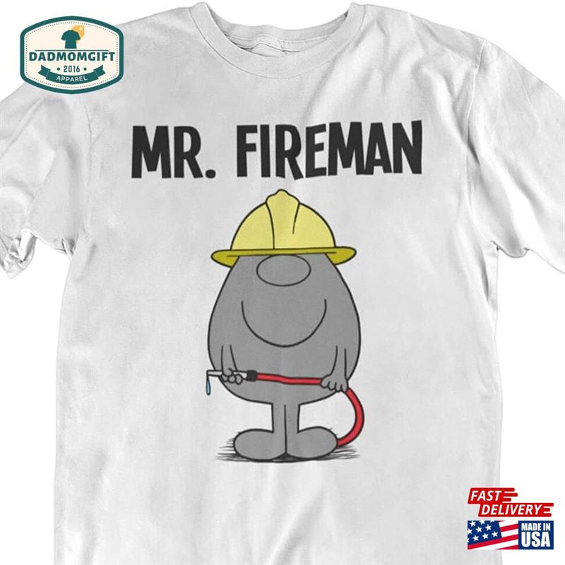 Mr Fireman Mens Firefighter Organic Cotton T-Shirt Sustainable Gift For Him Hoodie Sweatshirt