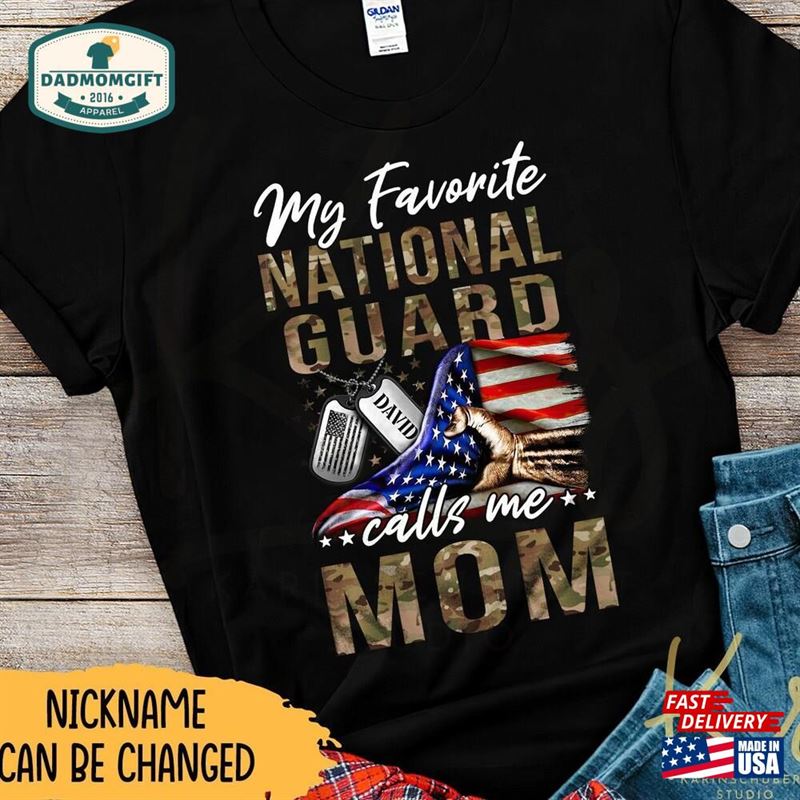 My Favorite National Guard Calls Me Mom Shirts Proud Dad Matching Family Hoodie Unisex