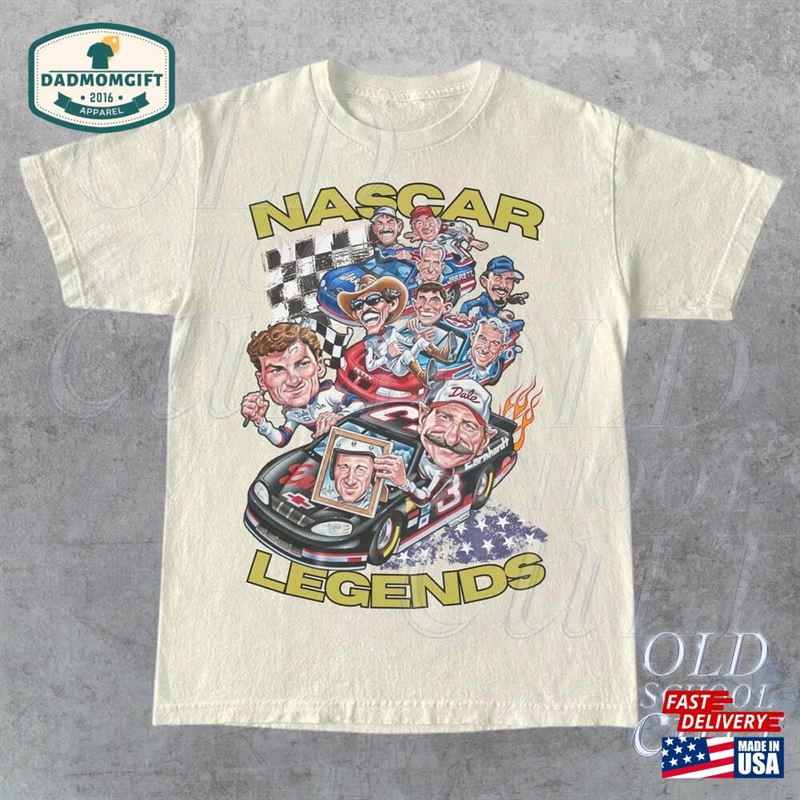 Nascar Legends 90S Vintage T-Shirt Racing Graphic Shirt Retro Oversize Race Tee Sweatshirt Unisex