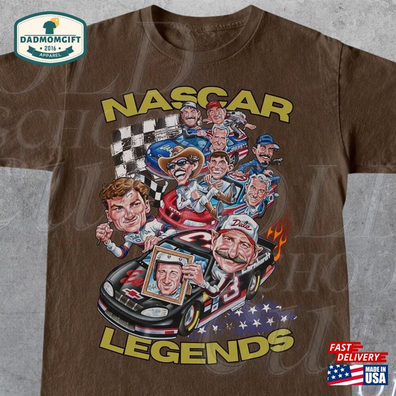 Nascar Legends 90S Vintage T-Shirt Racing Graphic Shirt Retro Oversize Race Tee Sweatshirt Unisex