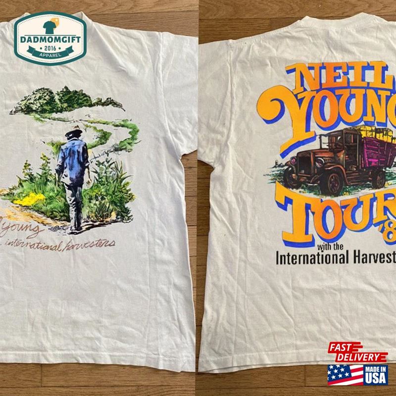 Neil Young Tour’85 With The International Harvester T-Shirt 1985 Concert Shirt Sweatshirt Hoodie