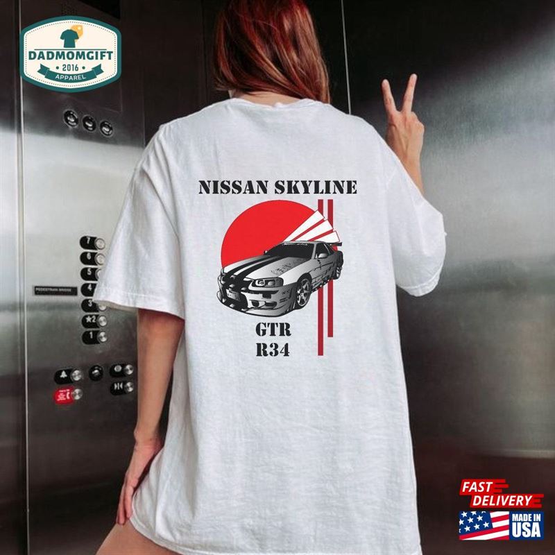 Nissan Skyline Gtr R34 Graphic Tee Jdm Drift Car T-Shirt Hoodie Sweatshirt