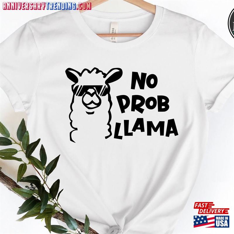 No Probllama Shirt Llama Lover Unisex Sweatshirt – Bipubunny Store