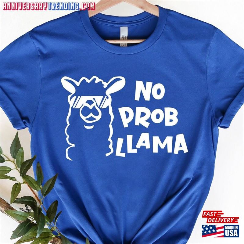 No Probllama Shirt Llama Lover Unisex Sweatshirt – Bipubunny Store