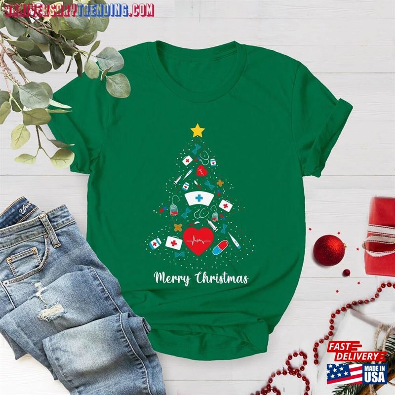 Nurse Christmas Tree Shirt Nursing Classic Hoodie – Bipubunny Store