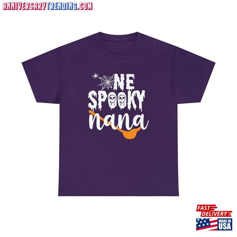 One Spooky Nana Unisex Halloween Party Tee For Grandmother Cotton T-Shirt Horror Night Classic – Bipubunny Store