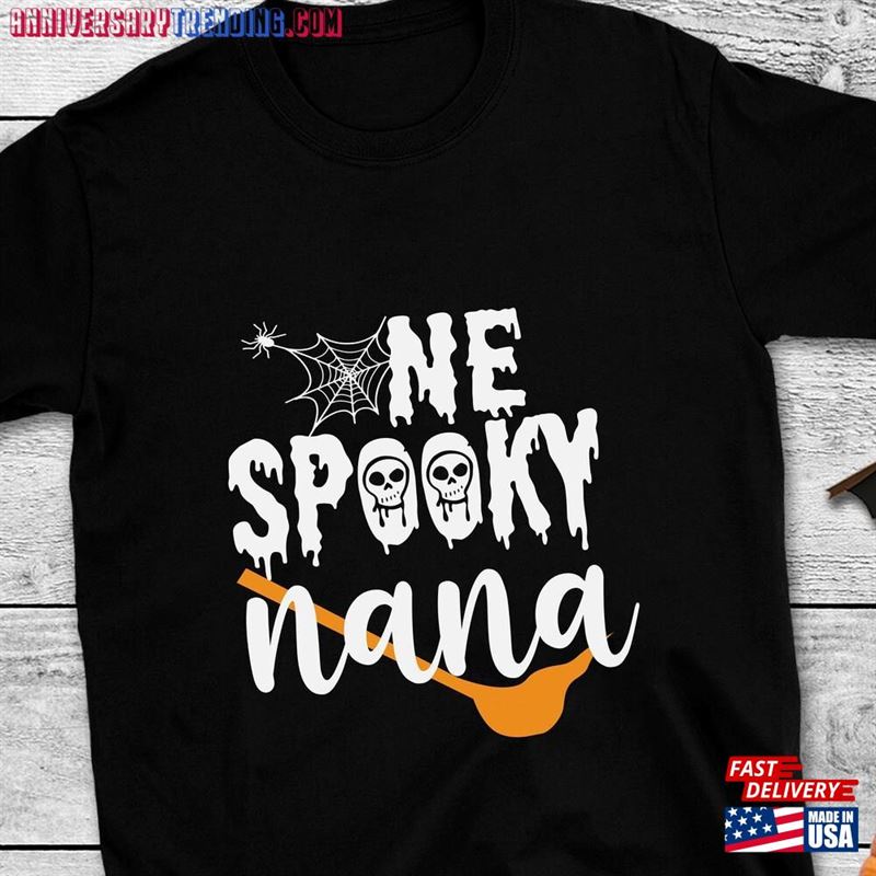 One Spooky Nana Unisex Halloween Party Tee For Grandmother Cotton T-Shirt Horror Night Classic – Bipubunny Store