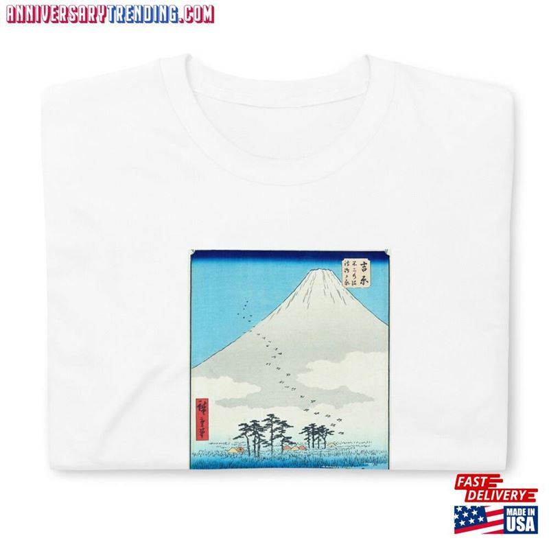 Original Mount Fuji Painting Shirt Japanese Retro Art Tshirt Landscape Vintage Tee Classic Unisex – Bipubunny Store