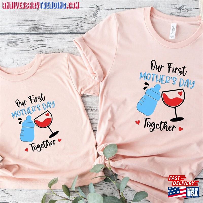 Our First Mother’s Day Shirt Mothers Matching Hoodie Classic -Bipubunny Store