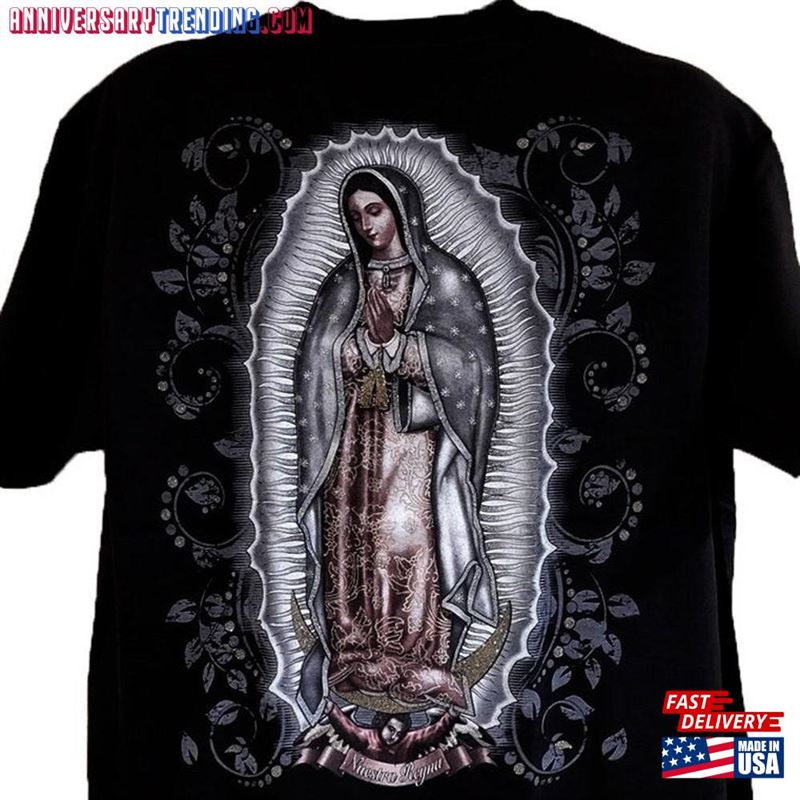 Our Lady Of Guadalupe T-Shirt Black Virgen De La Guadalupana Unisex Sweatshirt -Bipubunny Store